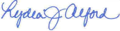 Lydia's signature