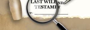Last Will and Testament with magnifying glassLast Will and Testament with magnifying glass